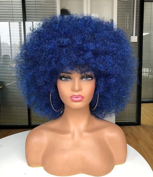 Annivia Afro Wig for Black Women - Ombre Blue 10