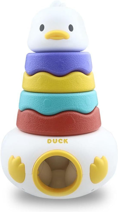 Baby Roly-Poly Ring Stacking Toy with Eggs & Duck - Fine Motor Skills