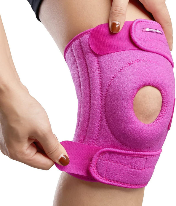 AVIDDA Knee Brace w/Side Stabilizers, Pink, Large (18.5x22.5"), Patella Support