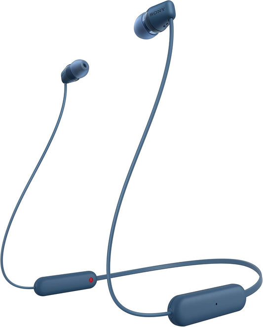 Sony Wi-C100 Bluetooth Wireless In-Ear Headphones With Mic/Remote, Blue,.