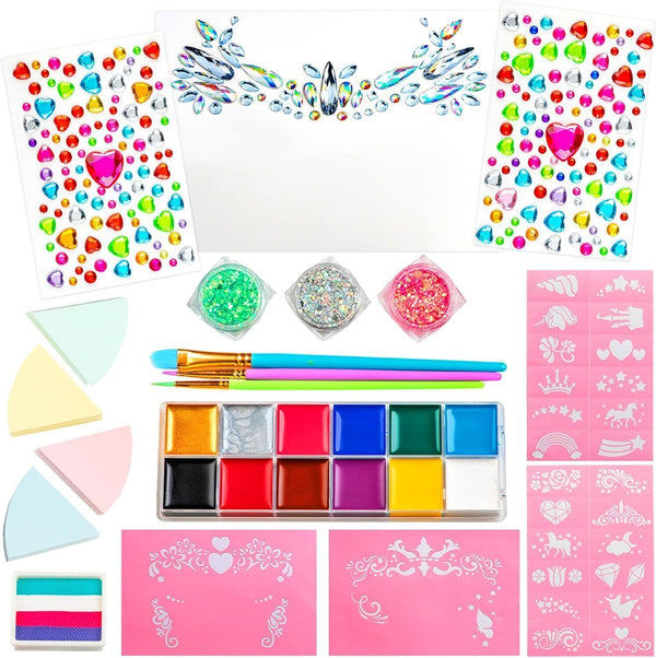 GirlZone Unicorn & Jewels Face Painting Kit - Complete Set