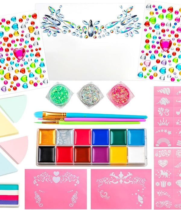 GirlZone Unicorn & Jewels Face Painting Kit - Complete Set