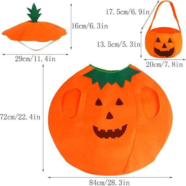 Halloween Pumpkin Costumes Fancy Dress with Hat for Adult