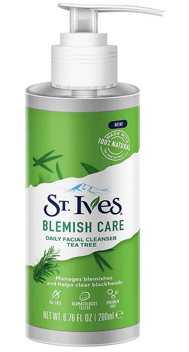 3 PACK St. Ives Blemish Care Daily Facial Cleanser Tea Tree 3 x 200ml Multipack