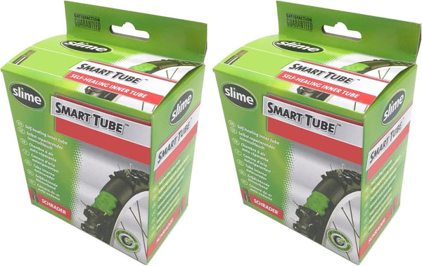 Slime Smart Tube 20" Bike Inner Tubes, Self-Sealing Schrader Valve, Pair
