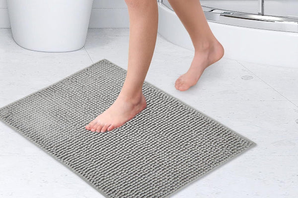 Noodle Silver Soft Touch Non-Slip Bath Mat 40x60cm – Grey