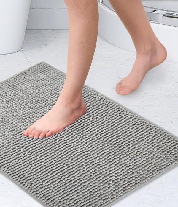 Noodle Silver Soft Touch Non-Slip Bath Mat 40x60cm – Grey