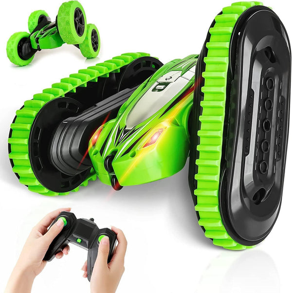 2-in-1 Remote Control Car, Rechargeable Crawler Car for Kids, LED Headlights