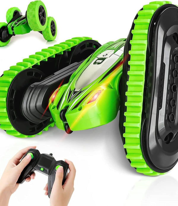 2-in-1 Remote Control Car, Rechargeable Crawler Car for Kids, LED Headlights