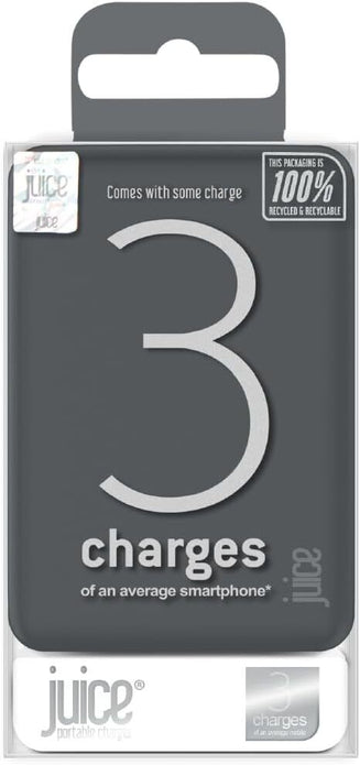 Juice 3 Charge Portable Power Bank 10,000mAh � Grey | iPhone, Samsung, Google