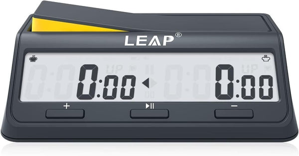 LEAP Digital Chess Clock Timer - Bonus & Delay, Navy Blue/Black