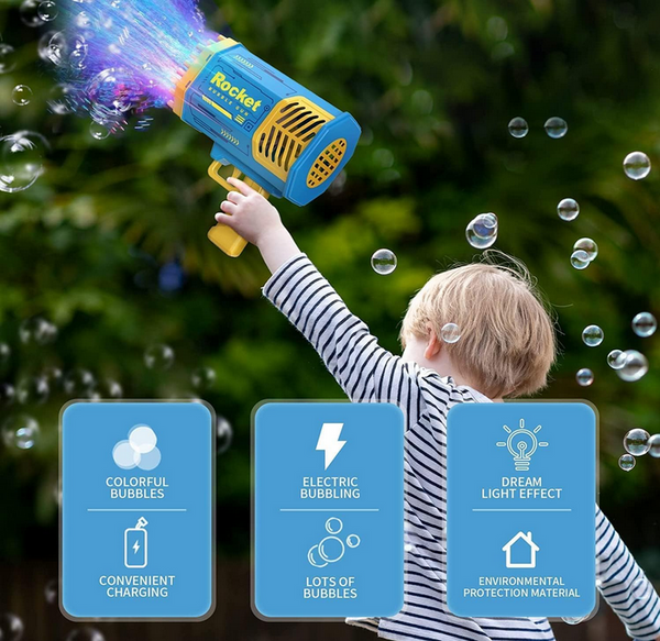 Bazooka Bubble Machine, Fun Blue Bubble Shooter for Kids & Adults