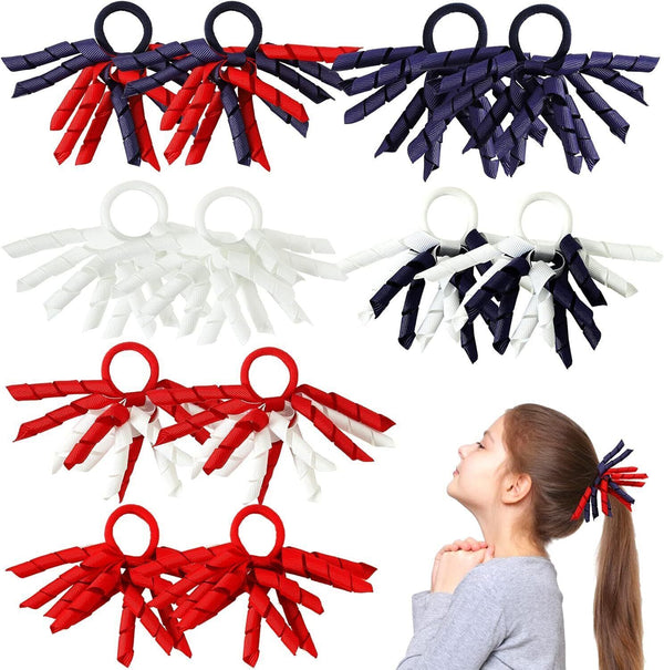 12 PCS Elastic Hair Tie Women Girl Free Combination Band Child , Curly Streamer