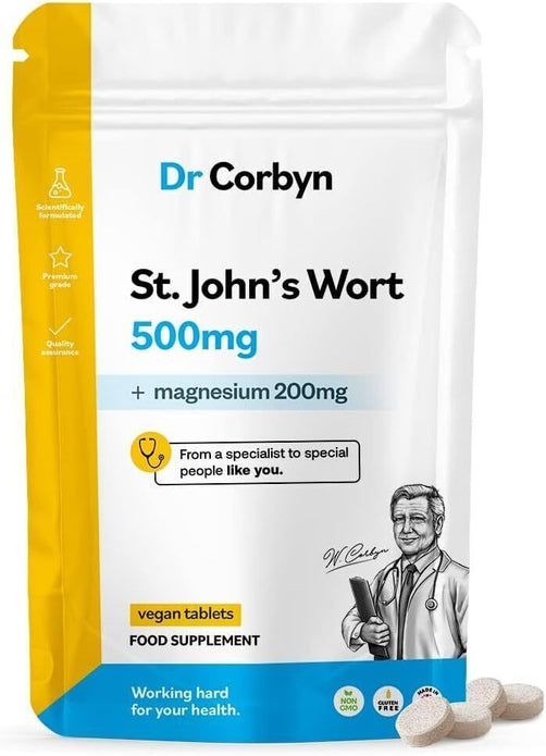 5 PACK Dr Corbyn St. John's Wort 500mg - 60 Tablets/Magnesium 200mg  EXP 01/26