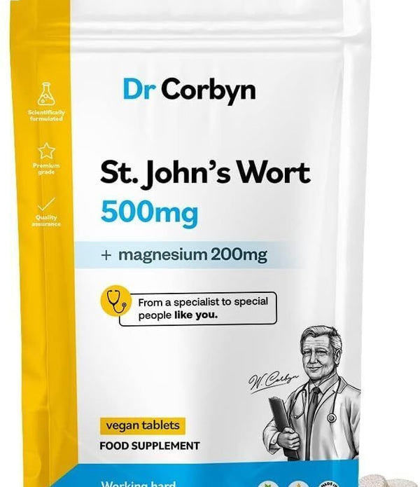 5 PACK Dr Corbyn St. John's Wort 500mg - 60 Tablets/Magnesium 200mg  EXP 01/26