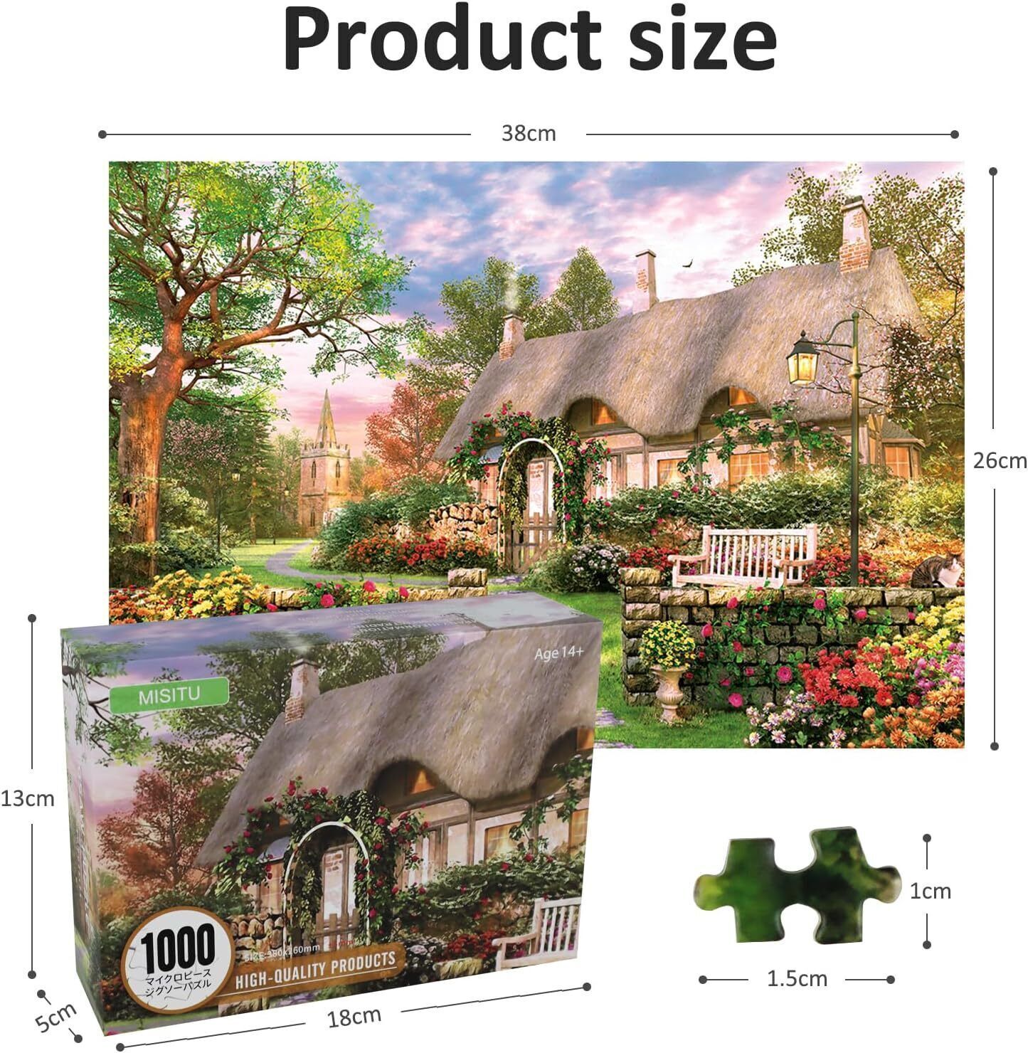 MISITU Jigsaw Puzzle Micro Piece 1000 Piece Puzzle Landscape Painting Flower