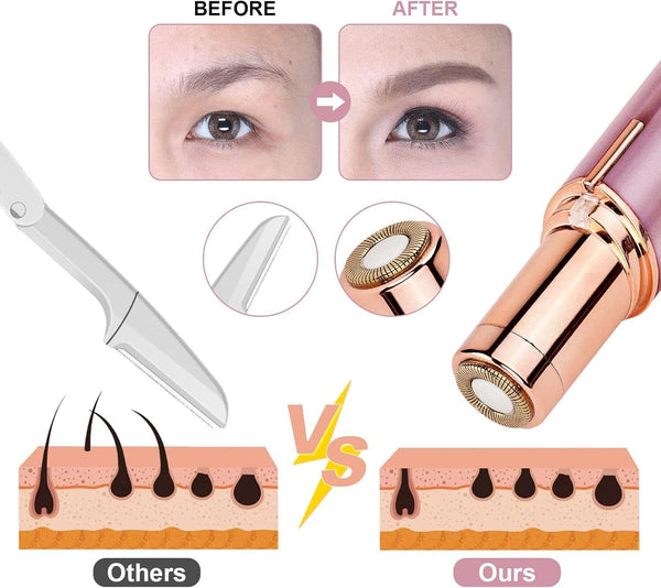 URAQT Facial Hair Remover for Women � Painless Rechargeable Mini Epilator