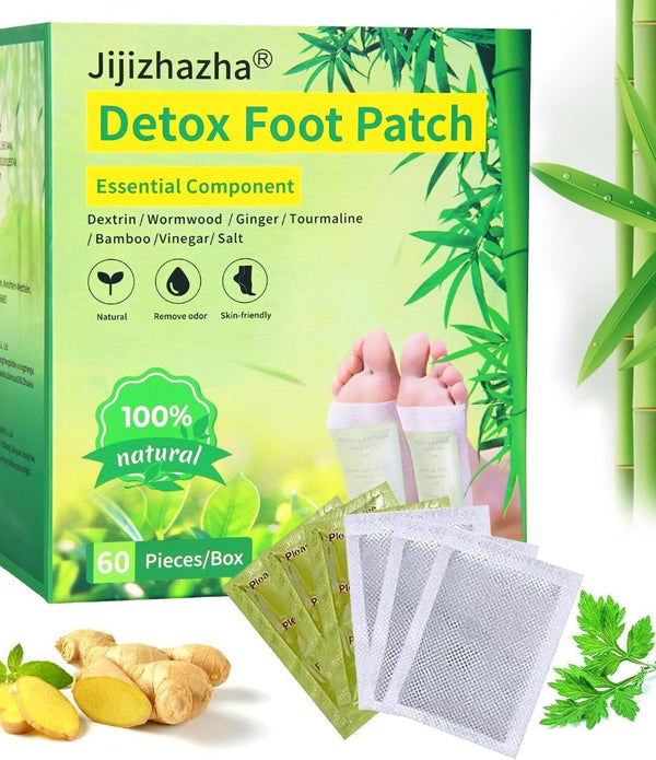 60pcs Natural Bamboo Vinegar Detox Foot Pads, Improves Sleep Quality