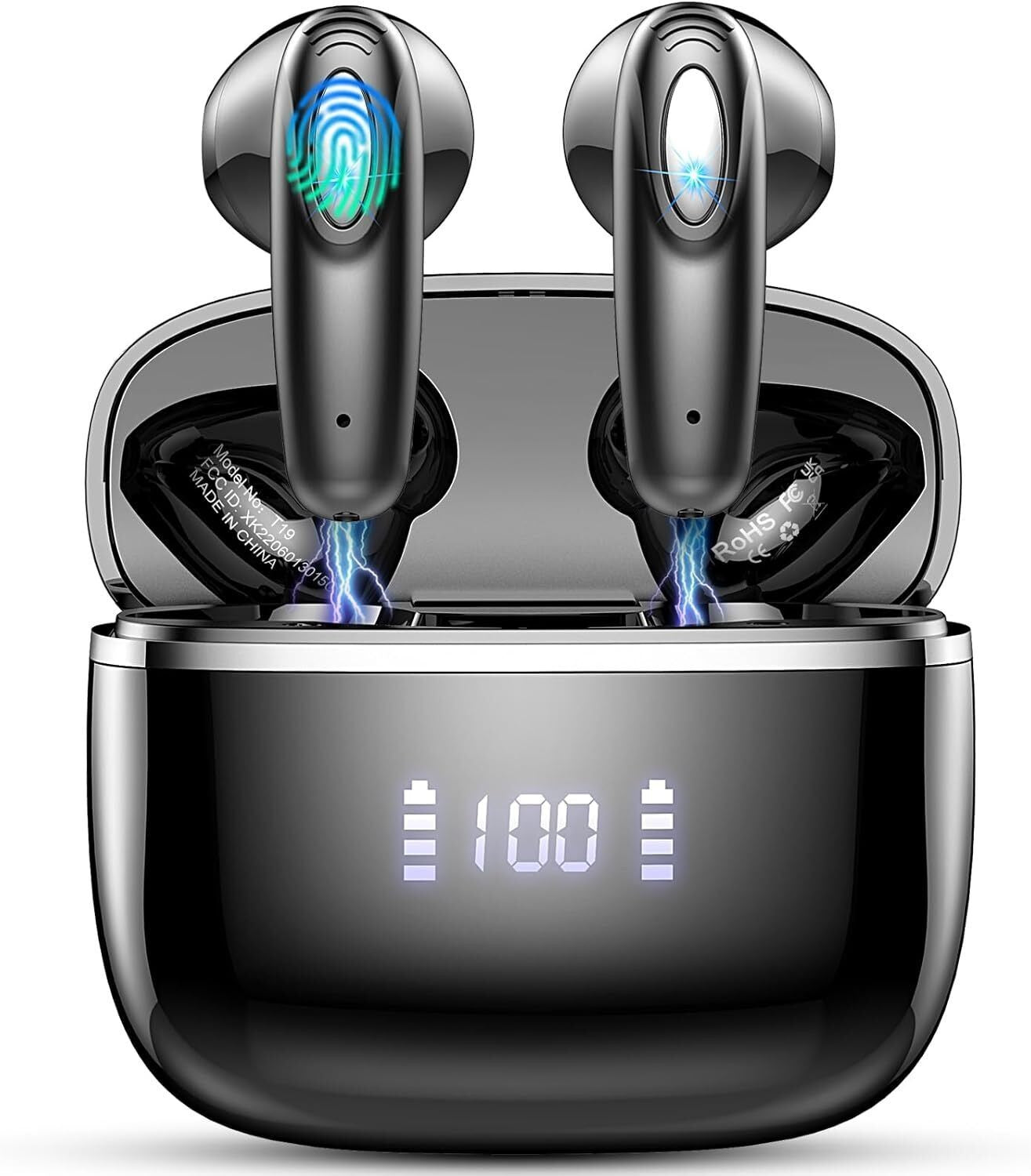 Wireless Earbuds Bluetooth 5.3 Noise Cancelling 40H Waterproof Usb-C Touch Mic