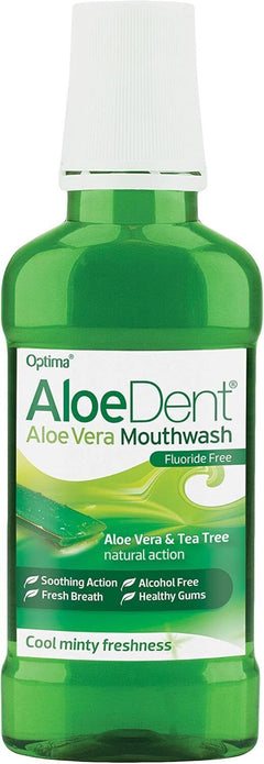 Aloe Dent Mouthwash 250ml x2 - Natural Fresh Mint Mouth Rinse