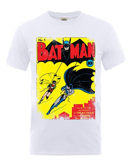 Bat Man & Robin Retro DC Comics Poster Short Sleeve T-Shirt, Medium