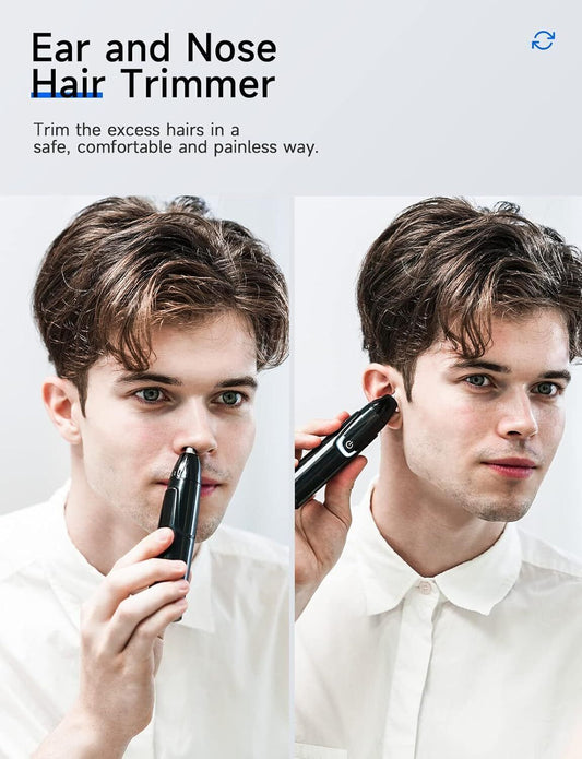 Rechargeable Ear & Nose Hair Trimmer Professional Painless Facial Hair Trimmer