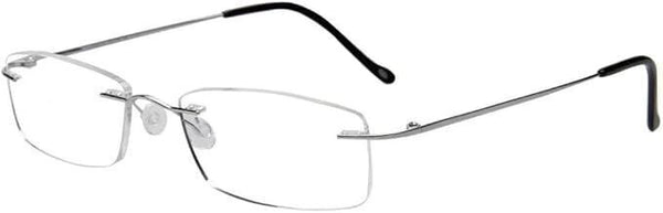 LianSan Titanium Rimless Reading Glasses 8085 +3.75 Silver Lightweight Fashion
