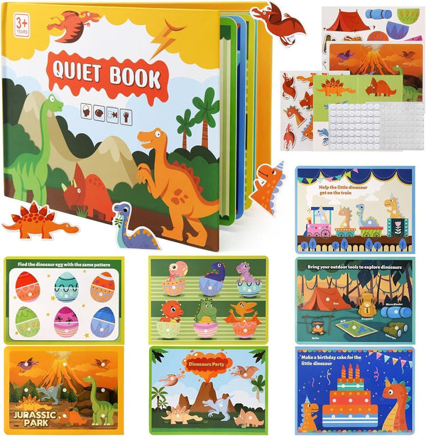 Ballery Montessori Busy Book Educational Dinosaur Learning Toy for Toddlers 2-5