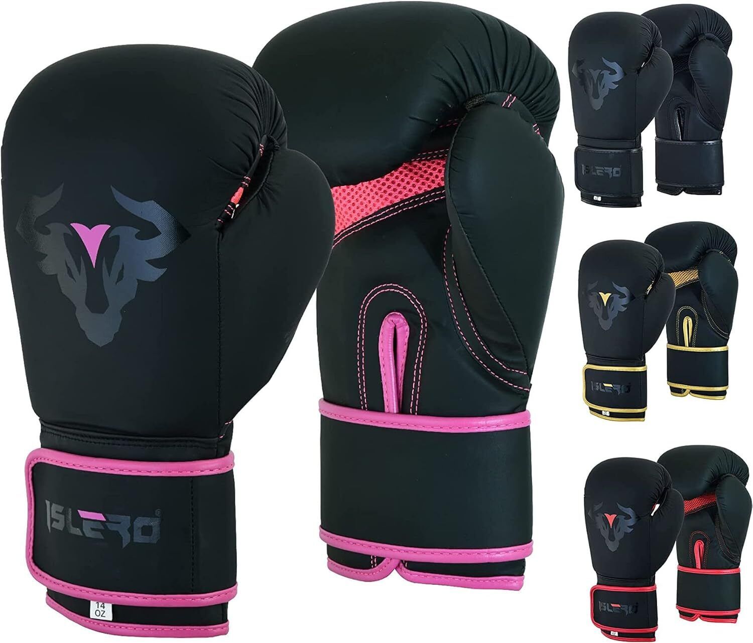 Islero Black Kids Boxing Gloves 6oz Pink � MMA Muay Thai Training Gear