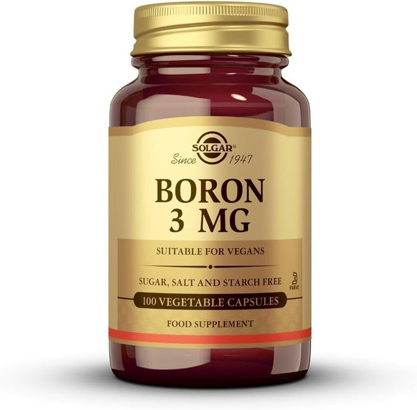 Solgar Boron 3 Mg Vegetable Capsules - Food Supplement, 100 Capsules