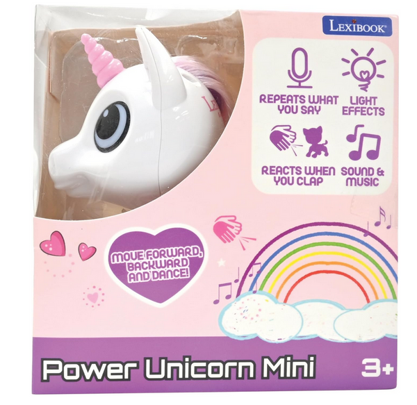 Power Unicorn Mini Robot Toy | Lights, Sounds, Voice Control Clap Command Fun