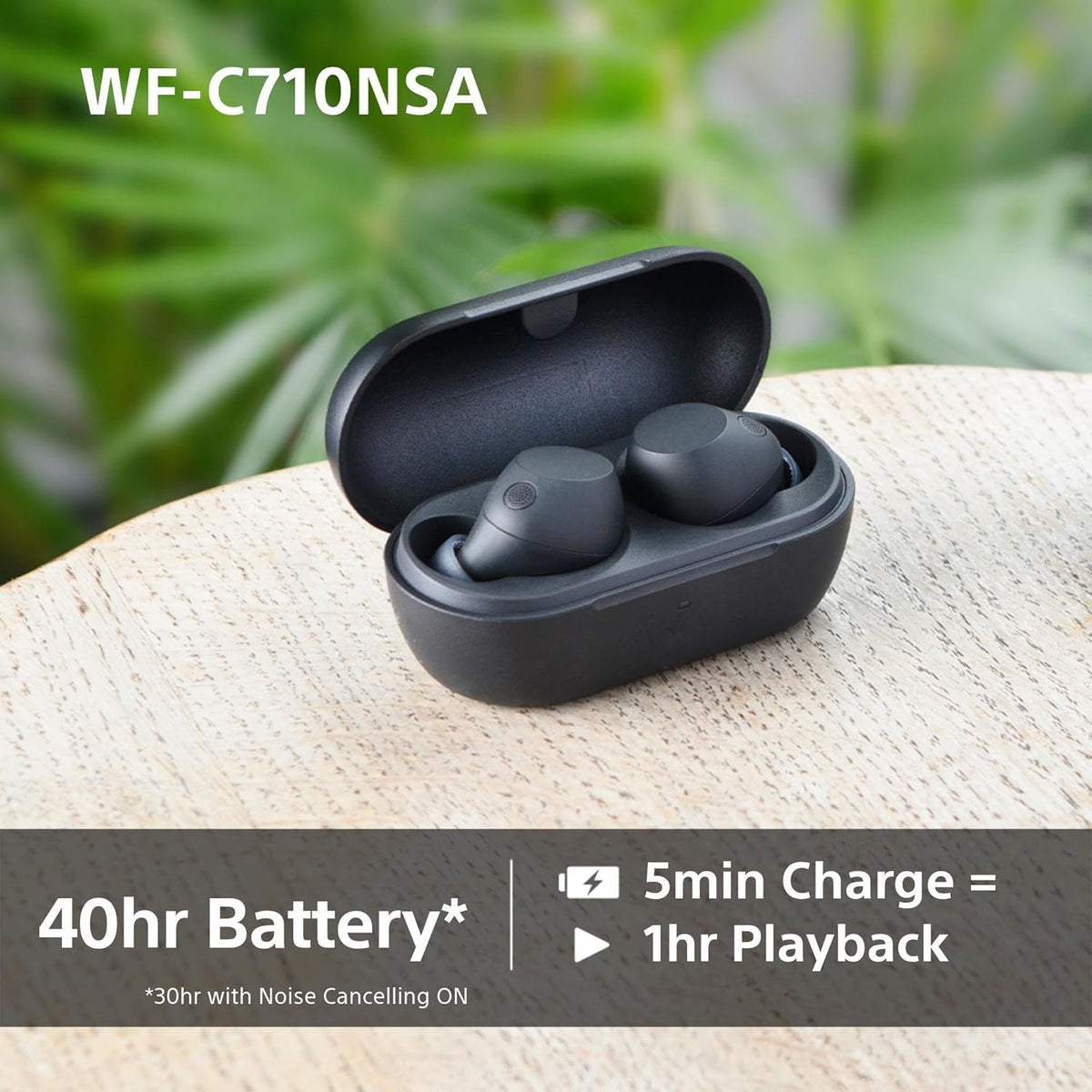 SONY WF-C710N Wireless Bluetooth Noise-Cancelling Earbuds - Black