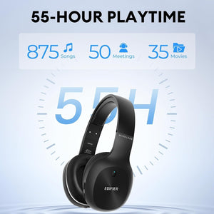 Edifier W800BT Plus Wireless Headphones Black - 55h, App, Mic