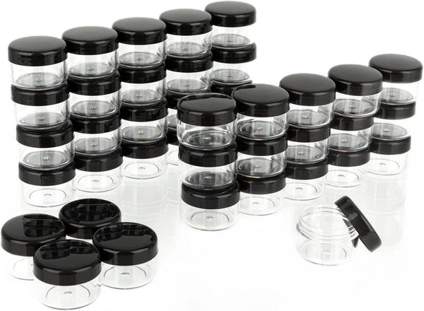 ZEJIA 5g Cosmetic Sample Containers with Lids  100pcs, Black