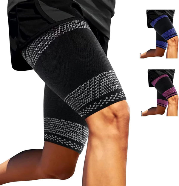 ABYON Thigh Support 2-Pack - Compression Sleeves for Hamstring Strains XL