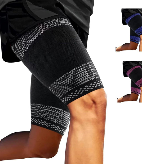 ABYON Thigh Support 2-Pack - Compression Sleeves for Hamstring Strains XL