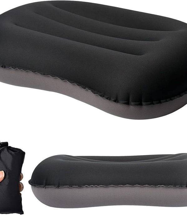 ChanYu Ultralight Camping Inflating Travel Pillow Black