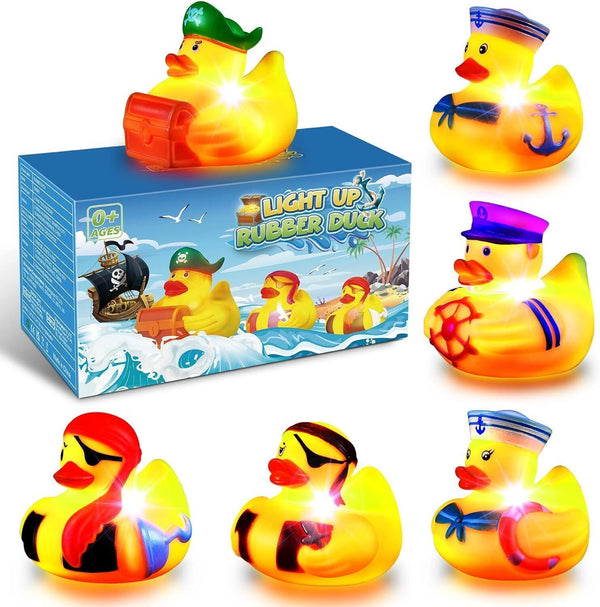 Tesoyzii Light Up Bath Toys Rubber Duck Sensory 1st Birthday Gift Kids 1-5