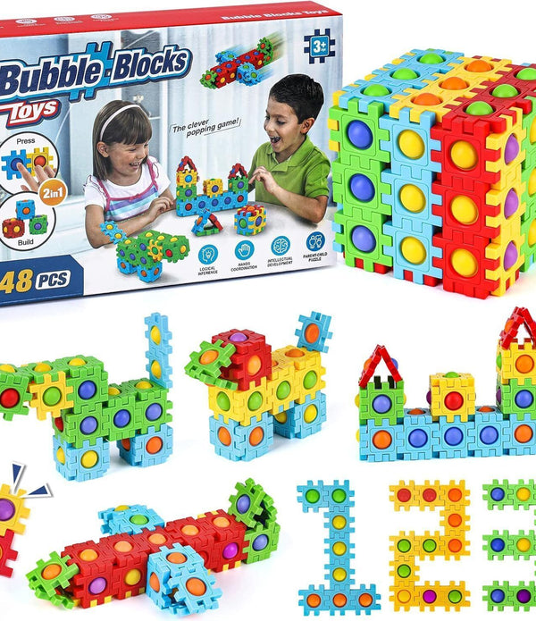 Bubble Blocks Toys for 3+ Silicone Puzzle Games Educational Kids Toys