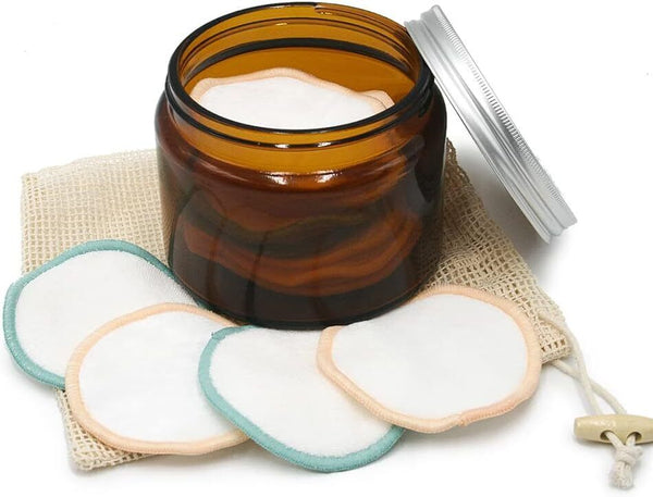 ecovibe reusable makeup remover pads and glass jar set