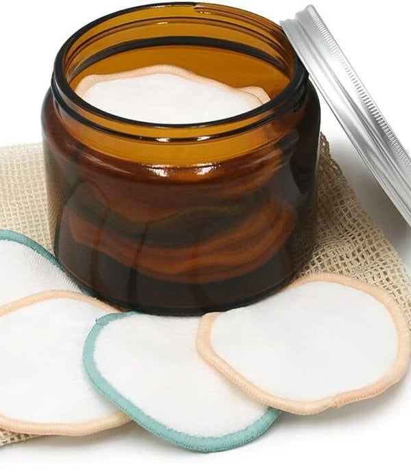 ecovibe reusable makeup remover pads and glass jar set