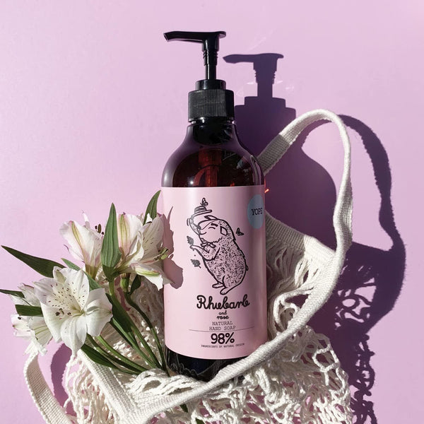 Yope Rhubarb & Rose Hand Soap, 500ml - Moisturizing Hand Wash