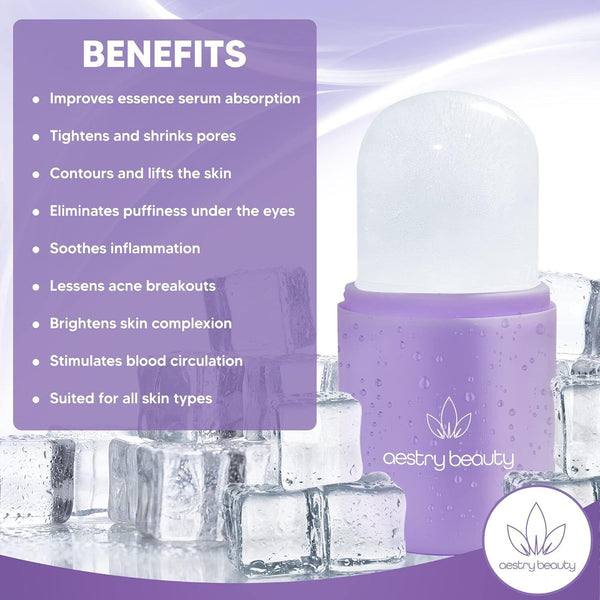 Aestry Beauty Ice Roller - Reusable Facial Treatment for Face & Eyes, Purple