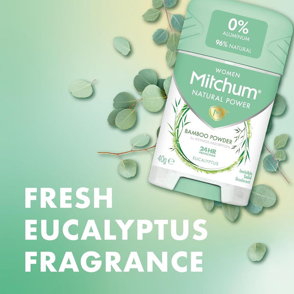 2 PACK Refreshing Deodorant 40g x2 Mitchum Women Natural Power Eucalyptus