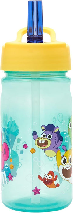 Baby Shark Big Show Water Bottle - Flip up Straw 380ml, Official Merchandise