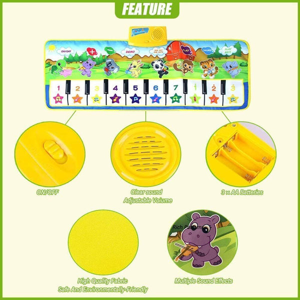 Green Piano Music Dance Mat Toddler Gift Ages 1-6
