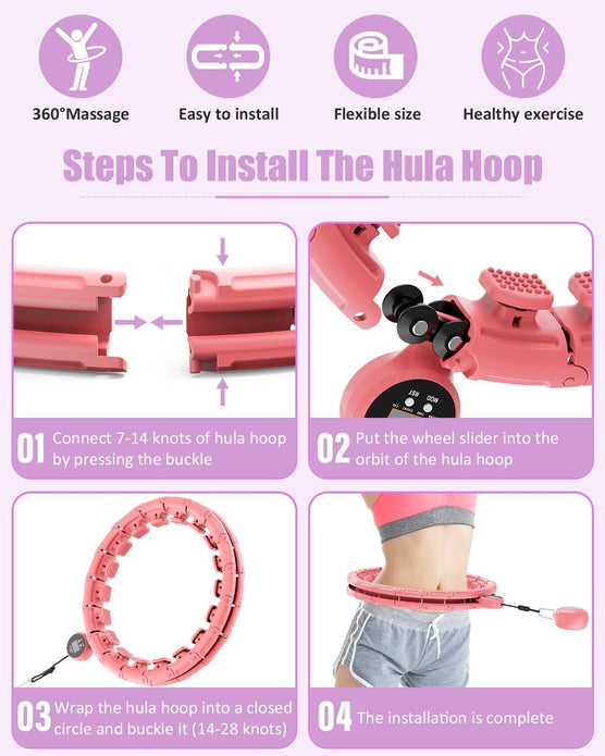 28 Knots Massage Weighted Hula Hoop Smart Hoola Thin Waist Fitness Weight Loss