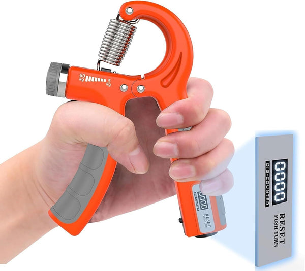 Rubber Grip Strengthener Exerciser Adjustable Hand Strength Trainer with Counter