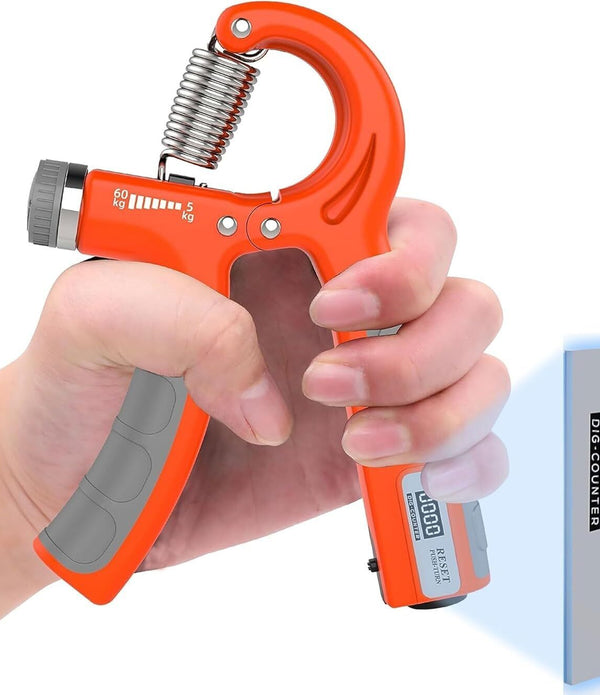 Rubber Grip Strengthener Exerciser Adjustable Hand Strength Trainer with Counter