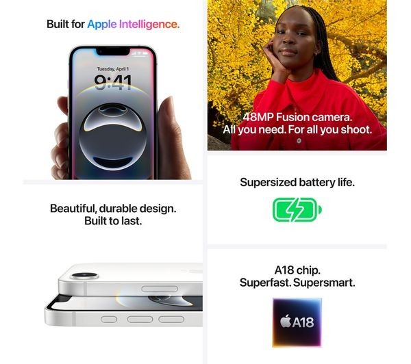 Apple iPhone 16e - 512GB, White - Unlocked